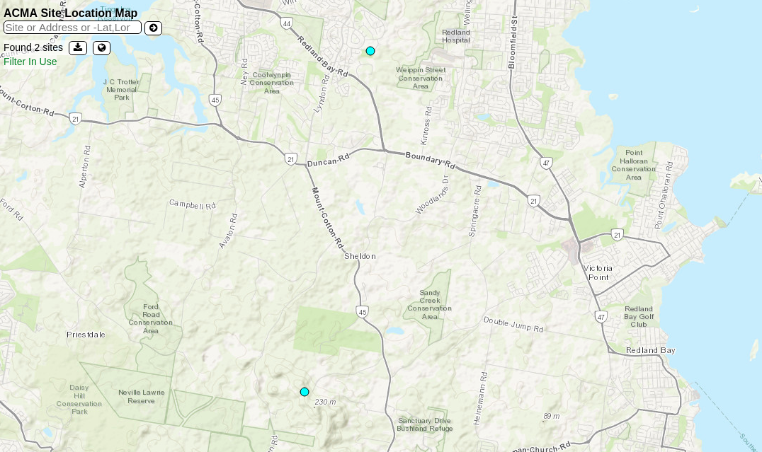 ACMA Site Location Map
