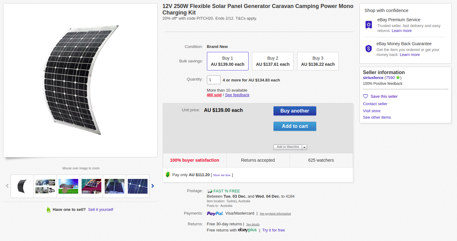 siriusforce 250W panel